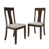 ChaletPosh Wooden Dining Chair With Warm Grey Cover (Set of 2) - 4 of 4