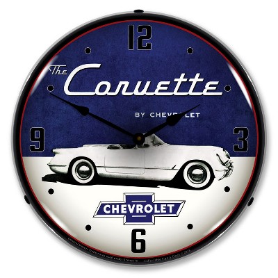 Collectable Sign & Clock | 1954 Corvette LED Wall Clock Retro/Vintage, Lighted