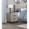 Vynxaria 2-Drawer Nightstand - 2-Tone Gray (Light Gray & Gray), Premium Melamine Board, Metal Bar Hardware, Dovetail Drawers, Wooden Bedroom Furniture - 4 of 4