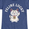 Girls' - Instant Message - Feline Lucky Cat Fitted Short Sleeve Graphic T-Shirt - 2 of 4