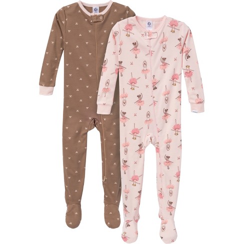 Gerber Baby Girls' Snug Fit Footed Pajamas, 2-Pack, Ballerinas - image 1 of 4