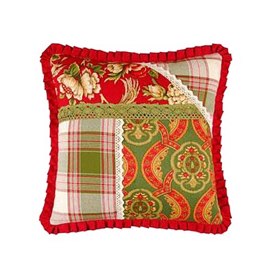 C&F Home 16" x 16" Patchwork & Crochet Quilted Pillow