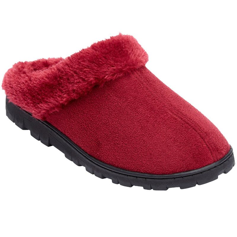 Comfortview Women's Wide Width The Andy Fur Clog Slipper, 1 of 2