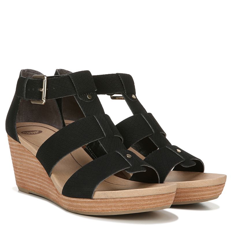 Dr. Scholl's Womens Barton Ankle Strap Wedge Sandal, 2 of 10