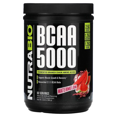 NutraBio BCAA 5000, Watermelon, 0.84 lb (380 g)