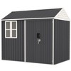 Outsunny Outdoor Storage Shed, Extra Large Metal Garden Shed with Lockable Doors, Cottage Style 4-Pane Window & Vents - 4 of 4