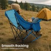 Docred Folding Rocking Camping Chair, Portable Outdoor Rocker with Cooler Bag, 400lbs Capacity, 600D Oxford Fabric, Padded Rocker Chair - 3 of 4