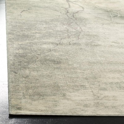 Gray Abstract Hand-Knotted Viscose Area Rug