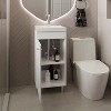 Gulches Freestanding Bathroom Vanity with One Door, Two Shelves, Sink Base Cabinet, White - 2 of 4