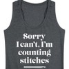Women's - Instant Message - Sorry, I Can't, I'm Counting Stitches Graphic Racerback Tank - 2 of 4