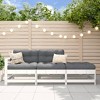 vidaXL 3-Piece Patio Lounge Set - White Solid Pine Wood Outdoor Modular Seating for Garden, Yard, Deck, Terrace - 2 of 4