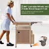 YOOCOZZ Outdoor Fir Wood Rolling Grill Cart with Stainless Steel Top, Drop Leaf and Large Storage Space - 4 of 4
