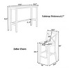 3-Piece Dining Set Rectangular, Farmhouse Dining Set With 2 Chairs For Small Places, 48" Rectangular Wood Bar Height Dining Set-Cuddlewood - 4 of 4