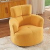 Single Swivel Lounge Chair, Soft Berber Fleece Accent Chair with Adjustable Headrest for Living Room or Office Use - Coolbibila - 3 of 4