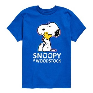 Boys' - Peanuts - Snoopy And Woodstock Short Sleeve Graphic T-Shirt - 1 of 4