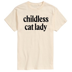 Men's - Instant Message - Childless Cat Lady Black Short Sleeve Graphic T-Shirt - 1 of 4