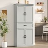 Garvee Pantry Cabinet, 70" Tall Kitchen Storage Cabinets with 4 Doors, Adjustable Shelves, Tall Cupboard for Bathroom, Dining Room - 3 of 4