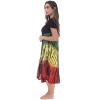 Riviera Sun Womens Tie Dye Summer Dress - Short Sleeve Beach Cover Up with Embroidery - Rasta Color Dresses for Women  - Red Green Yellow Black - 2 of 3