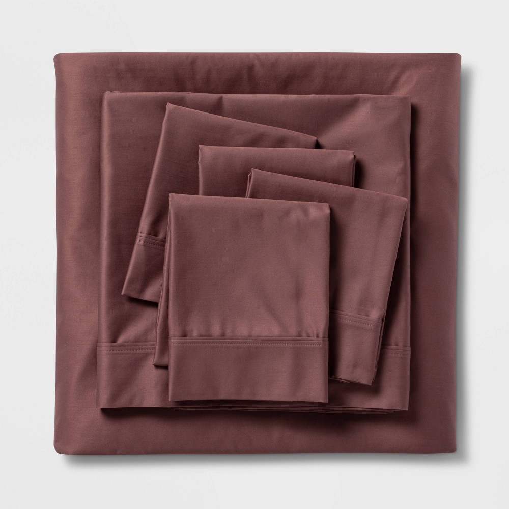 Photos - Bed Linen California King 6pc 800 Thread Count Solid Sheet Set Mauve - Threshold™