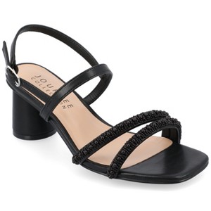 Journee Collection Womens Lornnah Beaded Strap Heeled Sandals - 1 of 4