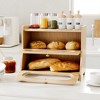 MOEPISY Bread Box for Kitchen Countertop,Double Layer Large Capacity Bamboo Bread Storage Container with Acrylic Wavy Door Panel - 2 of 4
