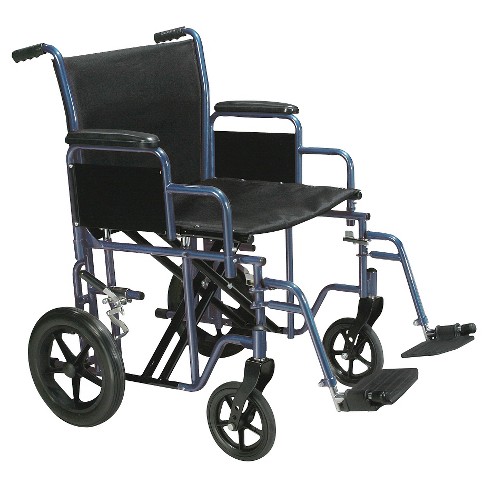 Drive Medical Bariatric Heavy Duty Transport Wheelchair With Swing Away  Footrest, 22 Seat, Blue : Target