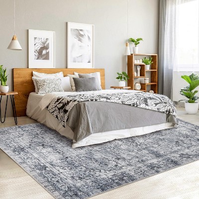 Vintage Washable Rugs, Short Pile Area Carpet for Outdoor Modern Vintage Rugs, Non-Slip, Carpet for Bedroom, Home Decor, Office