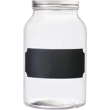 Amici Home Venice Chalkboard Glass Storage Canister, Clear