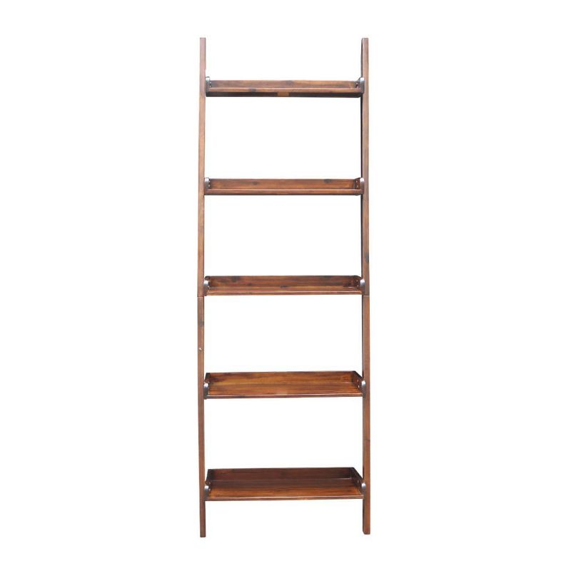 Set of 2 75.5" 5 Shelf Leaning Bookcases - International Concepts, 4 of 10