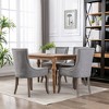 LOVMOR 22.8"Ultra Side Dining Chair, Thickened fabric chairs with neutrally toned solid wood legs,  Set of 2, Beige - 3 of 4