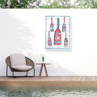 "Coastal Americana Iii Shiplap" Outdoor Canvas