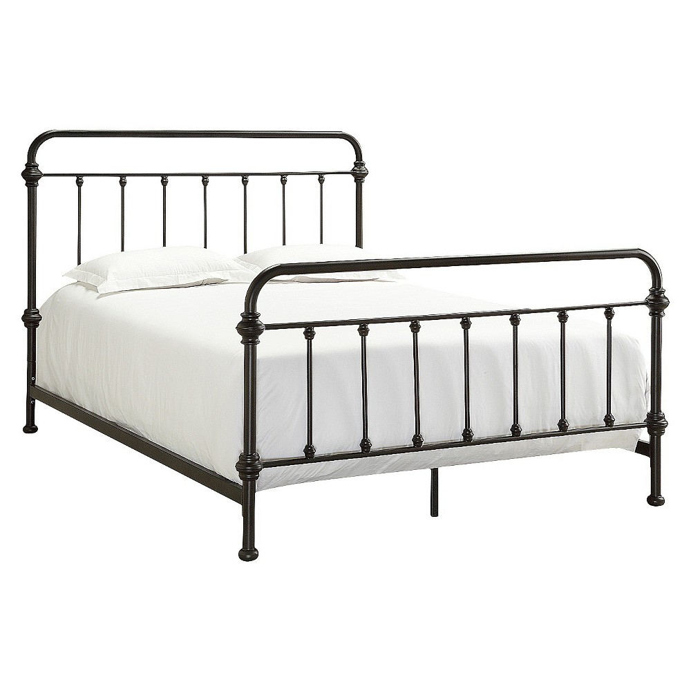 Queen Tilden Standard Metal Bed Bronze - Inspire Q: Spindle Headboard & Footboard, Sturdy Structure -  16639842