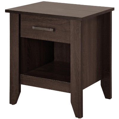 Vynxaria Sleek Contemporary Nightstand - Wenge Finish, 24"Hx21"Wx18"D, High-Quality Materials, Simple Assembly, Modern Bedroom Furniture