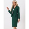 INSPIRE CHIC Women's Business Long Sleeve Notched Lapel Peplum Blazer Pencil Skirt Suit Set 2 Pcs - 4 of 4