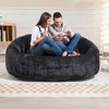 LOVMOR Modern Bean Bag Sofa with 2 Pillows, Oversized Chenille Bean Bag Lazy Sofa, High Back Floor Sofa Lounge Chair, for Gaming Reading Relaxing - 3 of 4