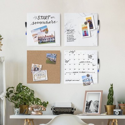 14" Square Frameless Natural Cork Bulletin Board