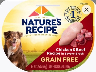 Nature s Recipe Grain Free Chicken Beef Wet Dog Food In Wholesome Broth 2.75oz Target