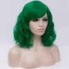 Unique Bargains Women's Curly Wigs 14" Green with Wig Cap Fluffy Curly Wavy - 4 of 4