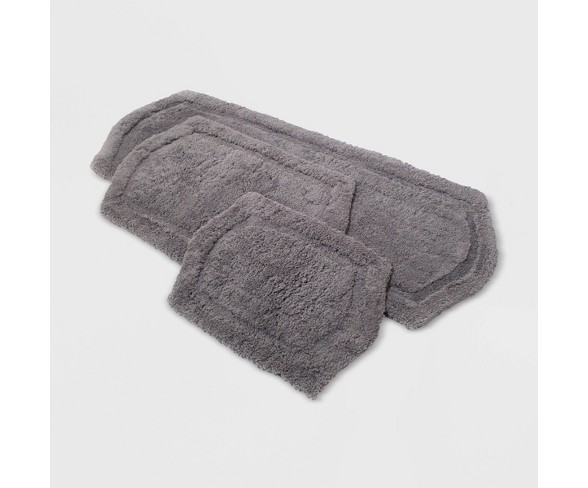 Paradise Memory Foam 3 Piece Bath Rug Set Gray - Chesapeake Merchandising Inc.