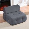 Mjkone Velvet Single Sofa, 1-Seater Modular Sofa Couch with Rivet Trim for Living Room - 3 of 4