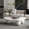 40"W Cloud Shaped Coffee Table With 3 Ball Legs,Coffee Table Unique,Irregular Abstract Console Table,Living Room Furniture- Maison Boucle - 2 of 4