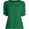 Lands' End Women's Elbow Sleeve Supima Cotton Boatneck T-Shirt - 3 of 3