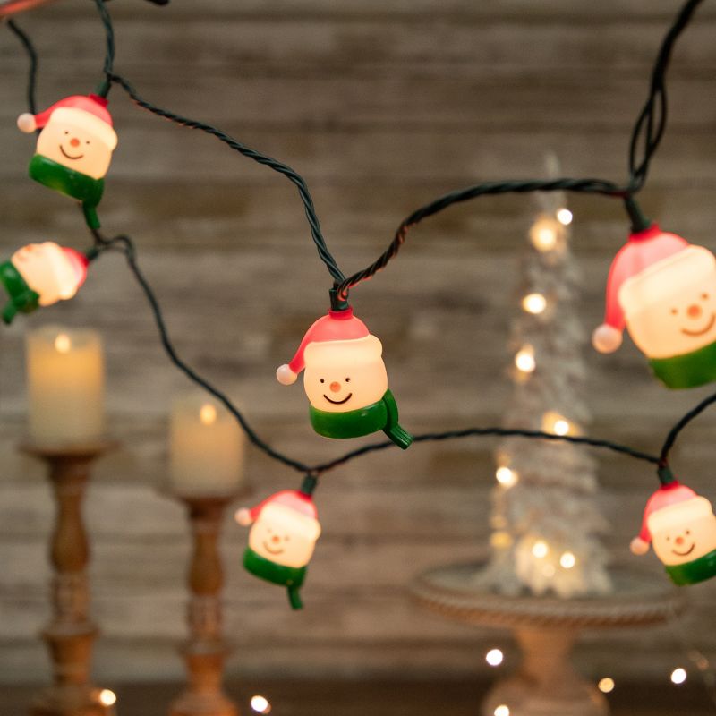 Northlight 10 Count Snowman Heads with Scarves Christmas Light Set, 7.5ft Green Wire, 2 of 5