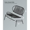 Ink Black PE Rattan 2-Seat Patio Garden Bench with Backrest - 27.6 x 54.5 x 31.2 Inches, Ideal for Terrace, Garden & Balcony Outdoor Use - 4 of 4