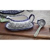 Blue Rose Polish Pottery S119 Manufaktura Gravy Boat Plate & Ladle - 3 of 3