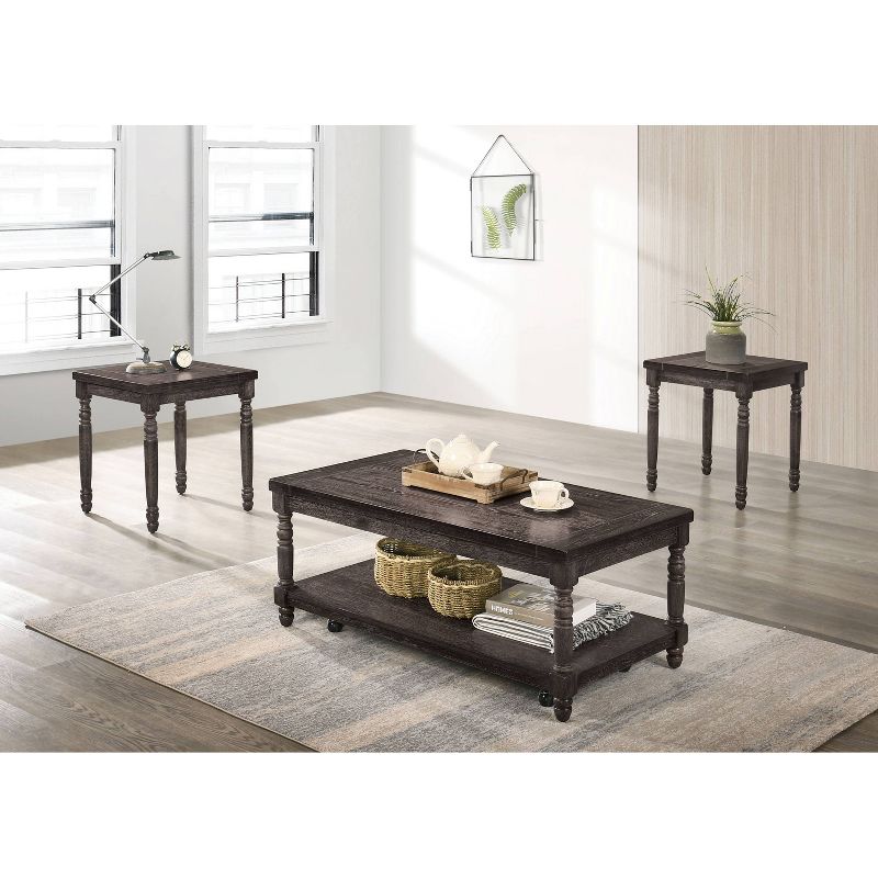 3pc Vallecito Coffee Table Set with Hidden Casters Weathered Gray - HOMES: Inside + Out, 3 of 6
