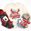 Simply Sage Market Women's Merry Christmas Antlers Long Sleeve Garment Dyed Tee - 3 of 4