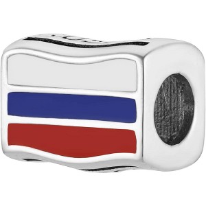 Sterling Silver Travel Charm - World Flags Country Bead for Bracelets, Gift for Mom & Daughter - 1 of 4