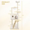 wood cat tree with large condo wood ladder and transparent spacecraft 165cm - 2 of 4