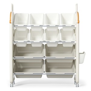 SKONYON 2-IN-1 Kids Bookshelf & Toy Organizer with Removable Bins, BPA-Free Plastic - 1 of 4